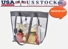 Clear Tote Bags for Work Stadium Security Approved with Magnetic Buckle Closure