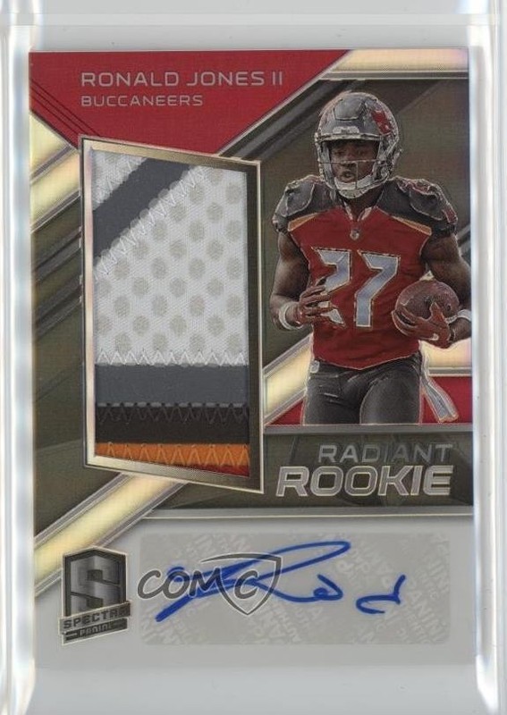 2018 Spectra Radiant Rookie Signatures Ronald Jones II RPA Patch Auto RC 9l4