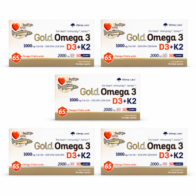 GOLD OMEGA 3 D3 + K2   30 150 Kapseln   EPA & DHA   Gehirnfunktion Immunsystem