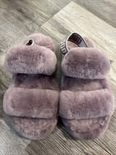 UGG Fluff Yeah Lavender Kids Size 13 Slide On Shearling Slingback Slippers