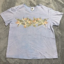 Vintage Island Girl Hawaii Floral Tee Womens Small Bird of Paradise Made In USA