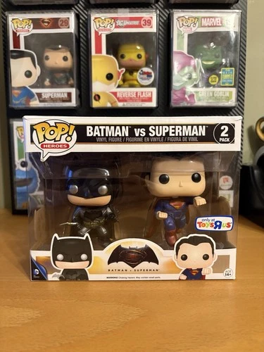 Funko Pop! DC Universe Batman vs. Superman (Metallic) 2 Pack Toys R Us Exclusive