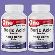 Arymar 100% Pure Boric Powder Granulated, Multi-Purpose Cleaner 8 oz (2-Pack)