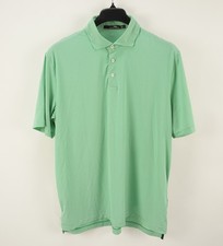 RLX Ralph Lauren Performance Golf Polo Shirt Men's Large White Green Striped