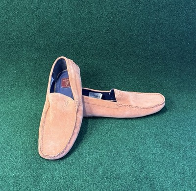 Rare Rabbit Men s US 12 UK 11 Leather Suede Slip On Loafers Orange (More Pink)