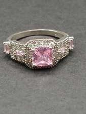 925 Sterling Silver Princess Cut CZ Stone Ring Size 7