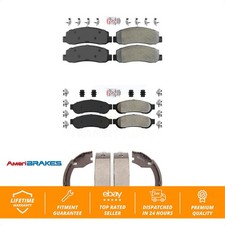 Front Rear Semi-Metallic Disc Brake Pads Kit For Ford F-350 Super Duty