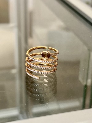 18 Karat Gold natürlicher Diamant Schlangenring Größe 7 1/4