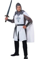 Adult Knight Surcoat Costume 5224-025 Medieval Chainmail Hood Cape