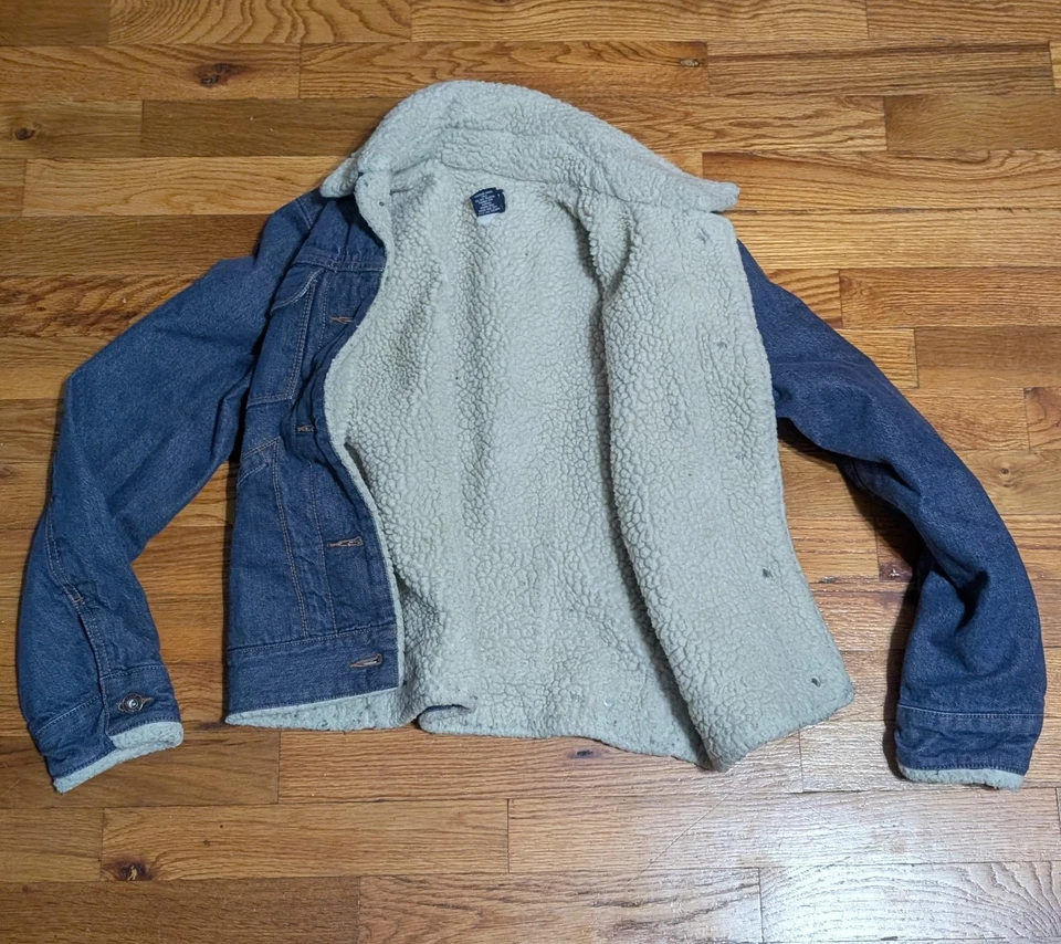 Gap Denim Trucker Jacket - Women's SMALL - Sherpa Fleece Lined Winter Denim - Image 2 of 4