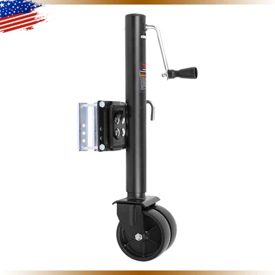 JY 2000lbs Swivel Trailer Jack Double Wheel Tongue Twin Boat Towing 26" Length Lift