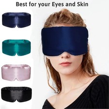Mulberry Silk Sleeping Mask Light Blocking Soft Padded Eyemask Travel Sleep Aid