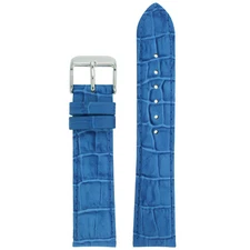 Watch Band Blue Genuine Leather Alligator Grain 673