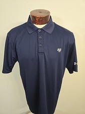 Under Armour Mens Medium Navy Blue White Short Sleeve Golf Polo Shirt