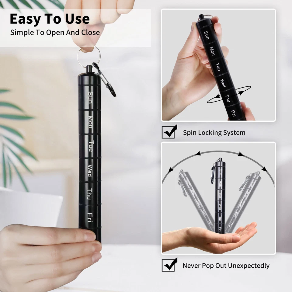 Extra Large Weekly Pill Organizer Daily Case 7 Day Box Storage Portable Travel - Image 2 of 4