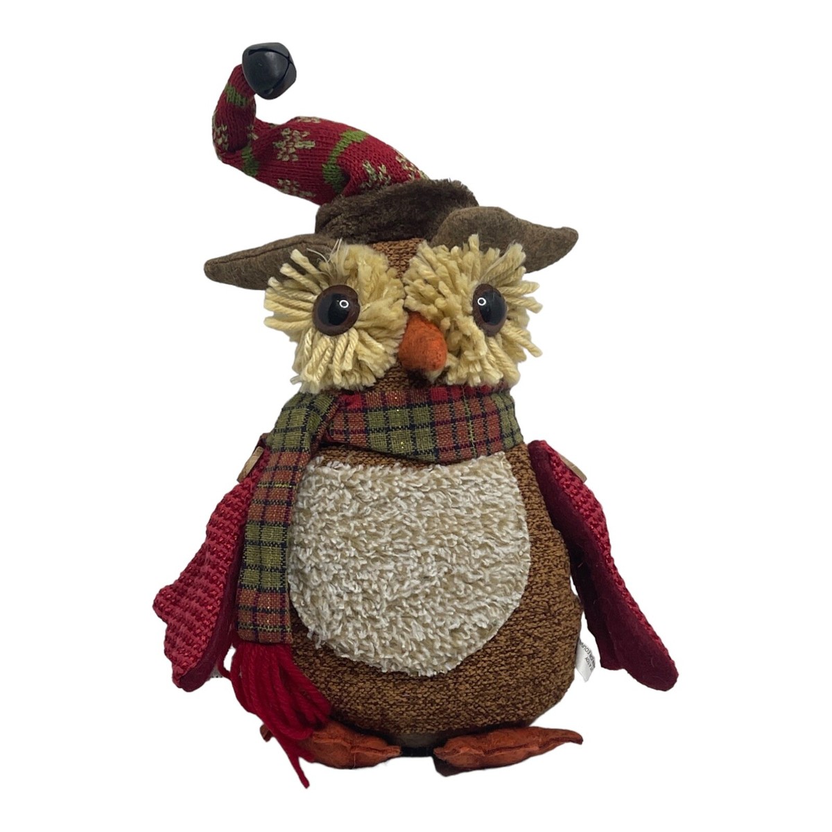 Owl Bird Plush Rustic Winter Thankgsgiving Christmas Holiday Scarf Bell Hat  Yarn