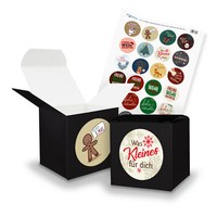 Itenga Set Weihnachten Mix M47 24X Geschenkbox Schwarz 650X650Mm Und Sticker