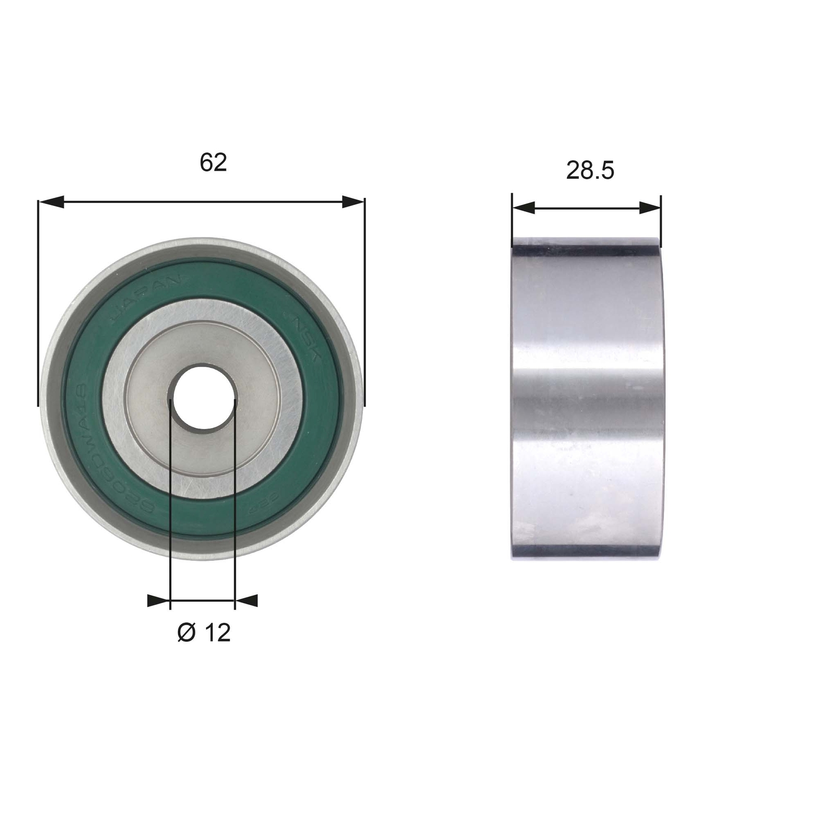 Timing belt tensioner pulley Metal T42192 GATES for TOYOTA AVENSIS Liftback - Image 4