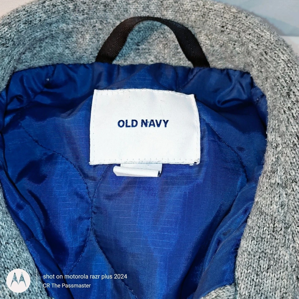 Old Navy Heather Grey Fleece Shacket Size US M - Image 3 of 4