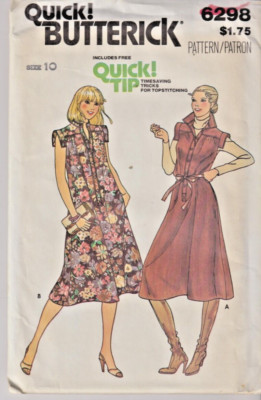 6298 BUTTERICK Quick c.1970s - DRESS/JUMPER - Sz 10 B 32.5''
