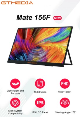 GTMEDIA MATE 156F 15.6'' 1080P Portable Monitor for Smartphone iPad PC NS PS5