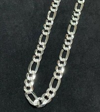 925 Sterling Silver Diamond Cut Figaro Chain