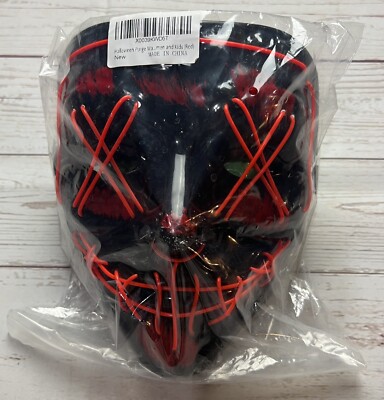 Purge Rave Party Light Up Stitches Scary RED LED Mask Costume Halloween NEW