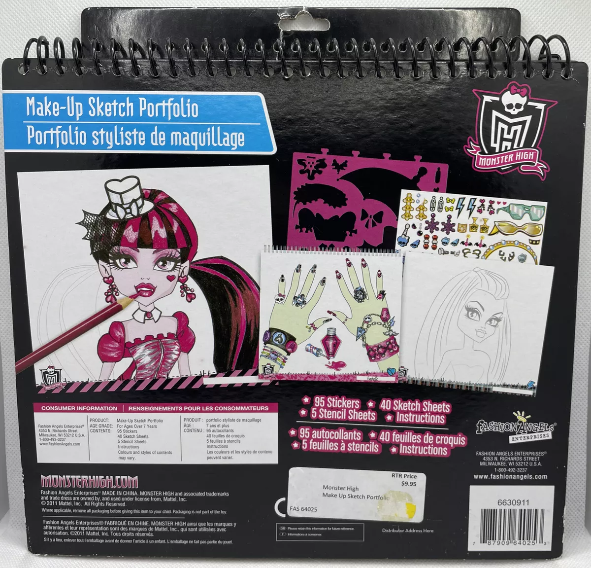 Monster High Fashion Angels Mini Sketch Book 