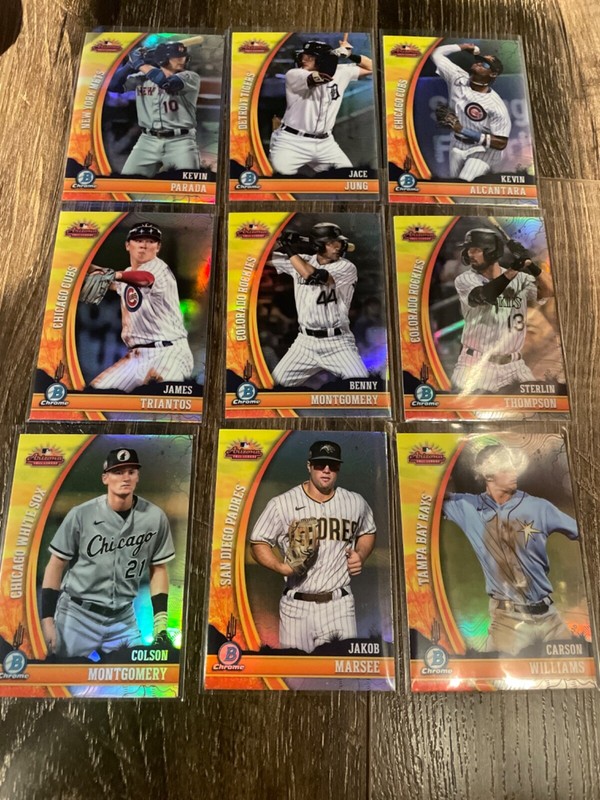 2024 Bowman Chrome Arizona Fall League Insert Lot - 9 Cards - Top Prospects!