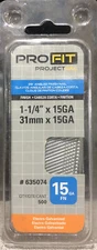 PRO FIT 1-1/4” X15 Gauge Galvanized Finish Nails #635074 Qty. 500