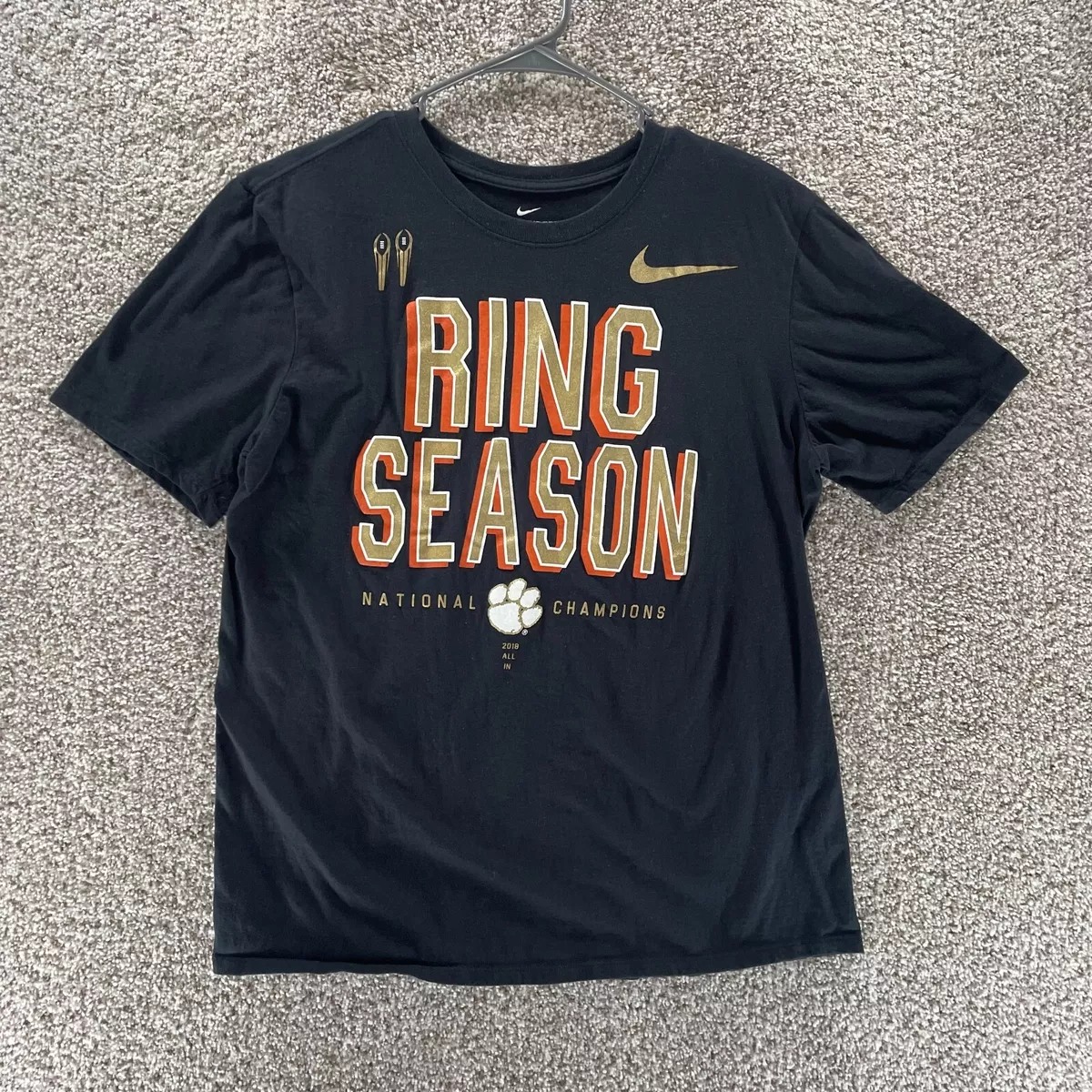 Clemson Tigers Shirt Adult Large Black Nike NCAA National