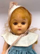 Vintage Baby Doll Blonde Hair Blue Eyes Blue Dress Satin Scarf Sleep Eyes