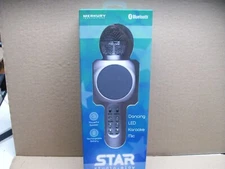 Dancing LED Karaoke Microphone Bluetooth Merkury innovations Star Studio Glow