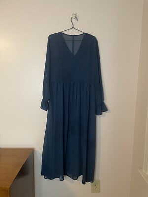 blue maxi dress mango Mango Women's Asymmetrical Pleated Dress