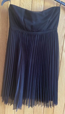 Lovely Topshop Black Pleated Bandeau Mini Dress, For a UK Size 6 | eBay UK