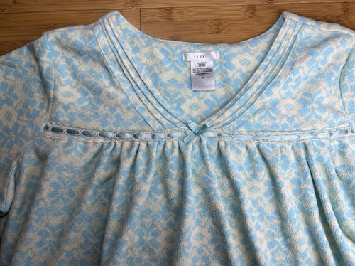 Pink Women’s micro-fleece Cream & Blue long sleeve Nightgown/Sleepwear|Size:1X - Picture 15 of 22