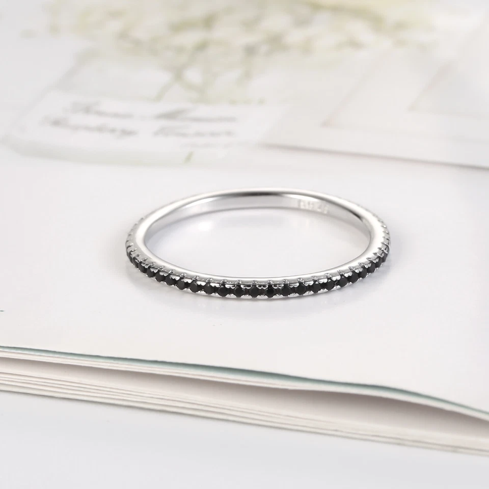 Anello Veretta Girodito Nero in argento 925 rodiato - Rainbow Collection - Immagine 2 di 4