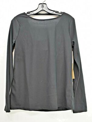 Halogen Women Long Sleeve Bateau Neck Stretch Cutout Casual Drape Back Top M