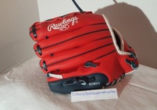 Rawlings Player Series PL90SN 9  Tee Ball Baseball Glove  RED BLACK  NEW