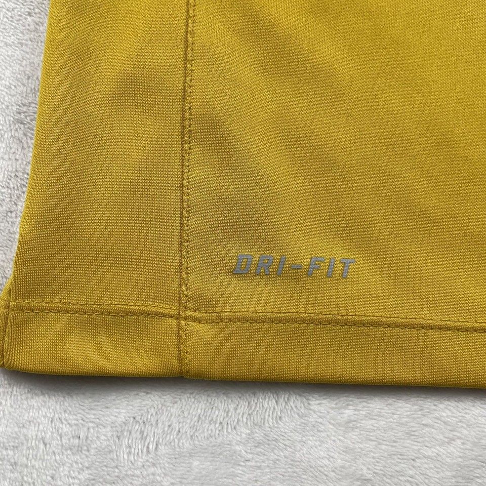 NIke Missouri Tigers Polo Shirt Mens XL Yellow Black Dri Fit