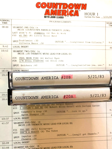 5/21/83 JOHN LEADER'S COUNTDOWN AMERICA,HALL & OATES FEATURE, PRINCE, BOWIE,TOTO - Picture 2 of 5