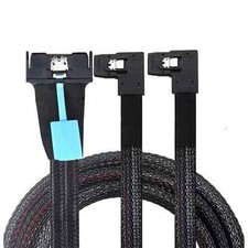 PCIE 5.0 MCIO 8X 74P To 2X 36P Mini SAS SFF-8087 Left Angle Server Adapter Cable