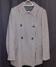 Pennyblack By Max Mara Houndstooth Virgin Wool Blend Jacket Coat Uk 14