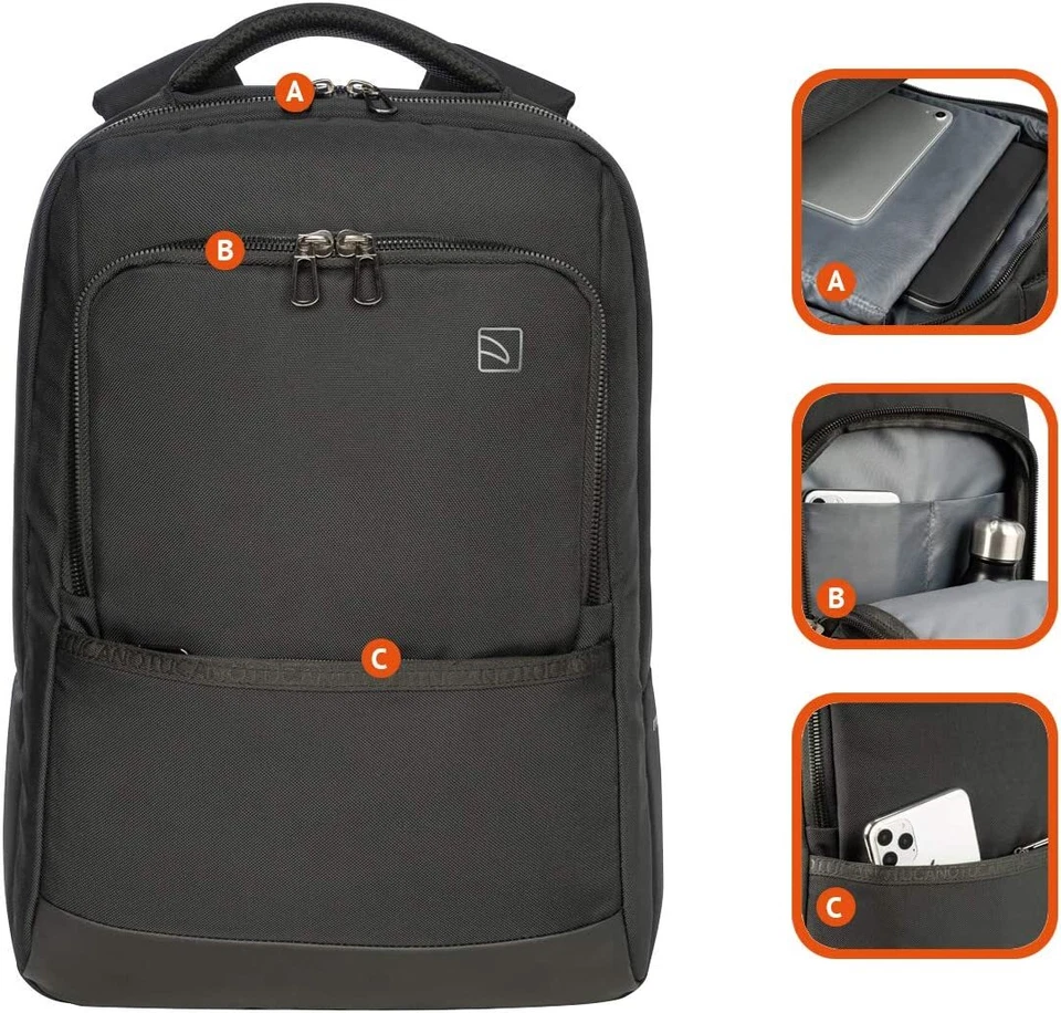 Tucano Luna Gravity Rucksack MacBook Pro16" und Laptop15,6" schwarz - Bild 2 von 4