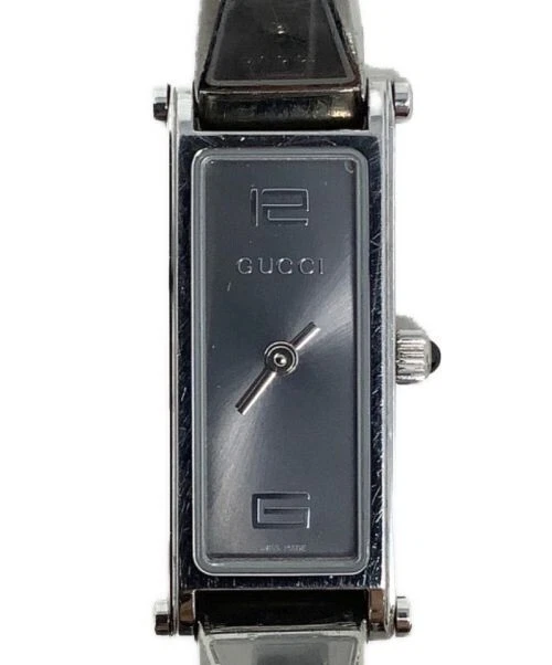 Montre unisexe à quartz GUCCI 1500L cadran noir analogique acier inoxydable du Japon