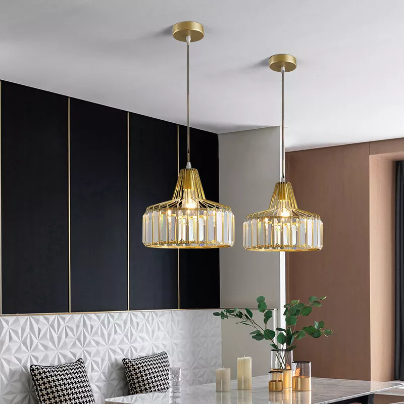 Gold Kitchen Pendant Light Crystal Bar Ceiling Light Home