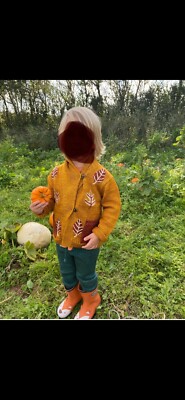 Misha & Puff Saltwater Fallen Leaves Merino Strickjacke 4-5 Jahre 