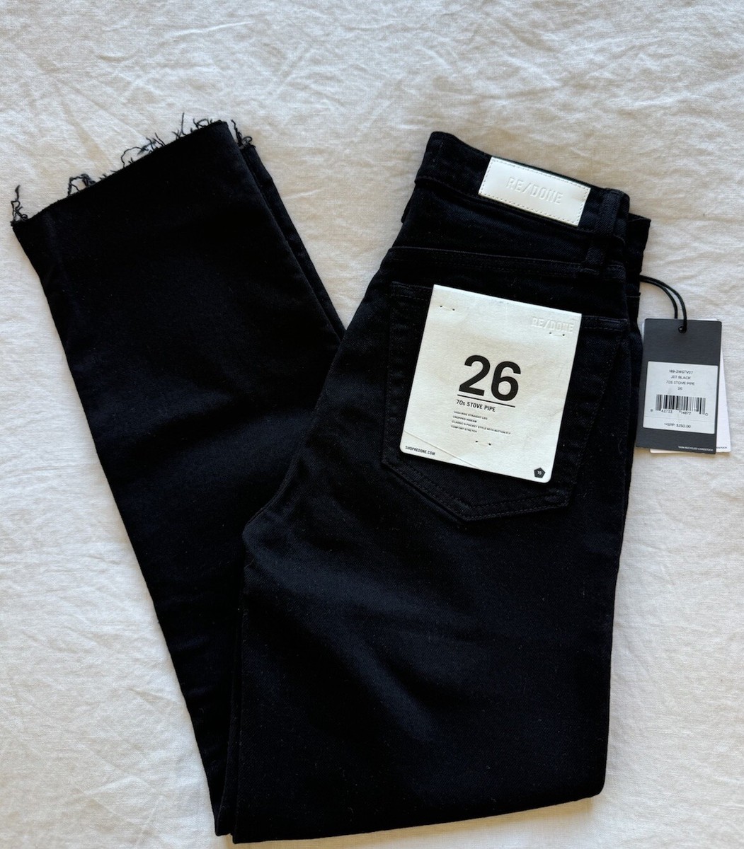 【関税込み】Re/Done ブラック 70's Cigarette ジーンズ $285 Re/Done Women's Black 70s High Rise Cigarette Jeans