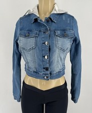 Queen Official Merchandise Cropped Stretch Denim Hooded Jacket Xs
