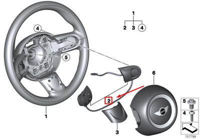 OEM MINI CLUBMAN R55 STEERING WHEEL MULTIFUNCTION SWITCH